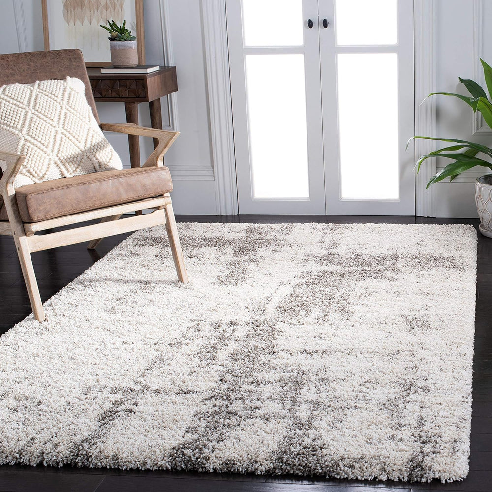 SAFAVIEH Hudson Shag Rug 8x10, Plush Modern Large Ivory & Grey SGH205A