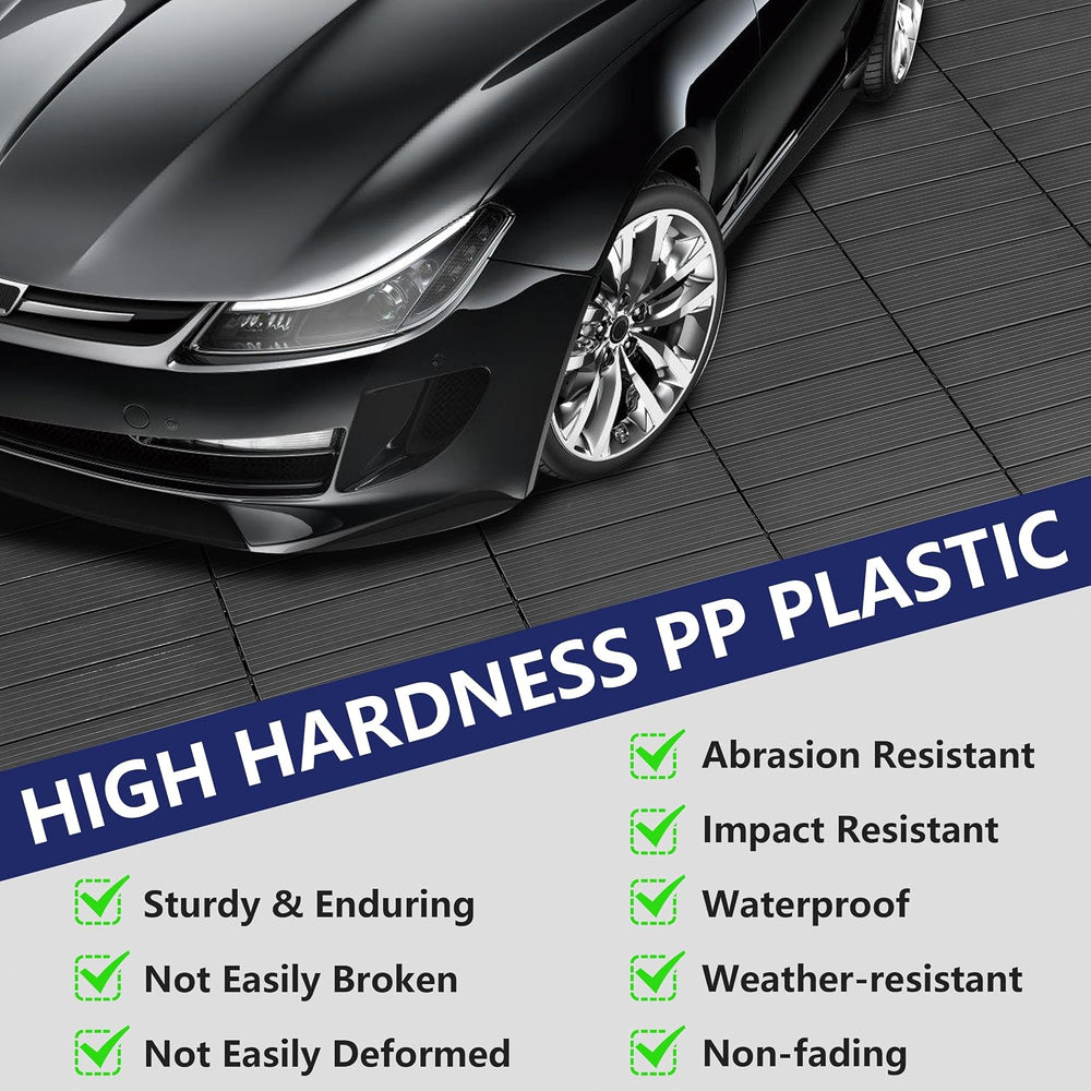 72 PCS Plastic Interlocking Deck Tiles - 12" x 12" Waterproof Indoo...