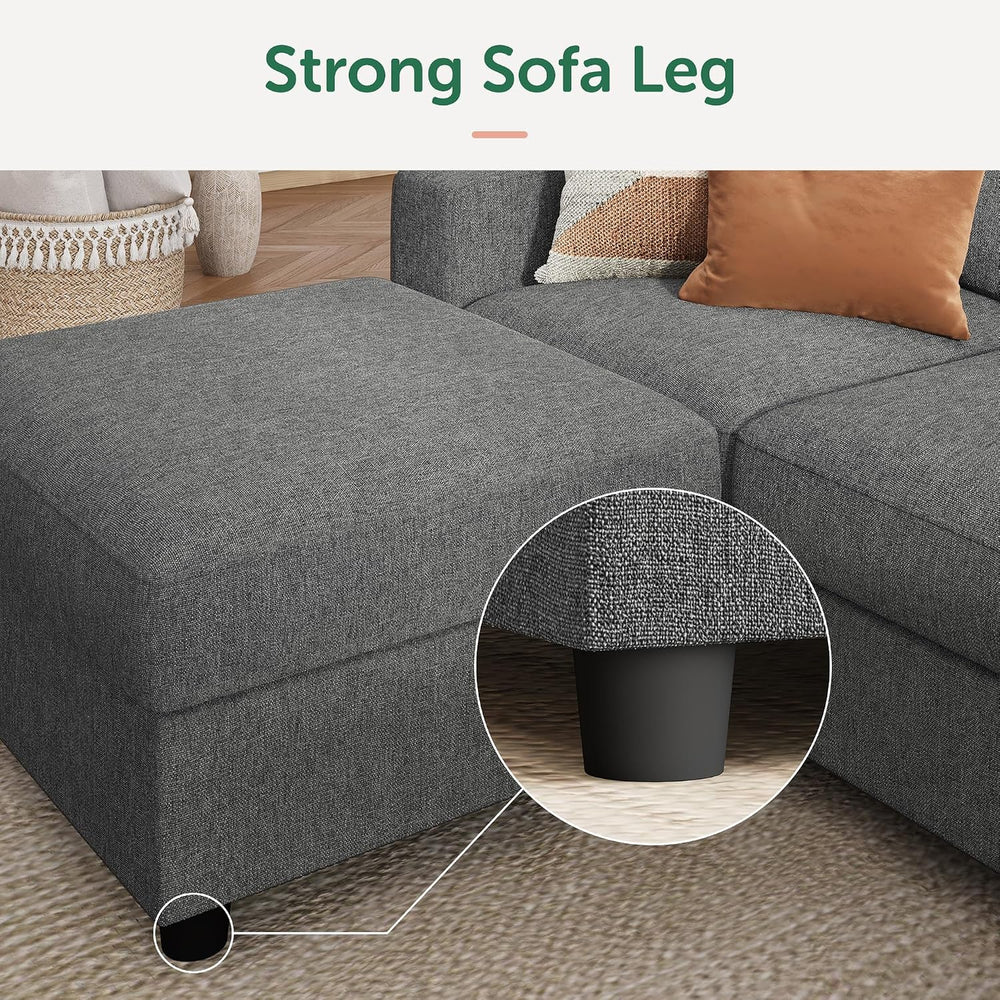 HONBAY Modern Ottoman Coffee Table Foot Stool with Storage for Living Room, L...