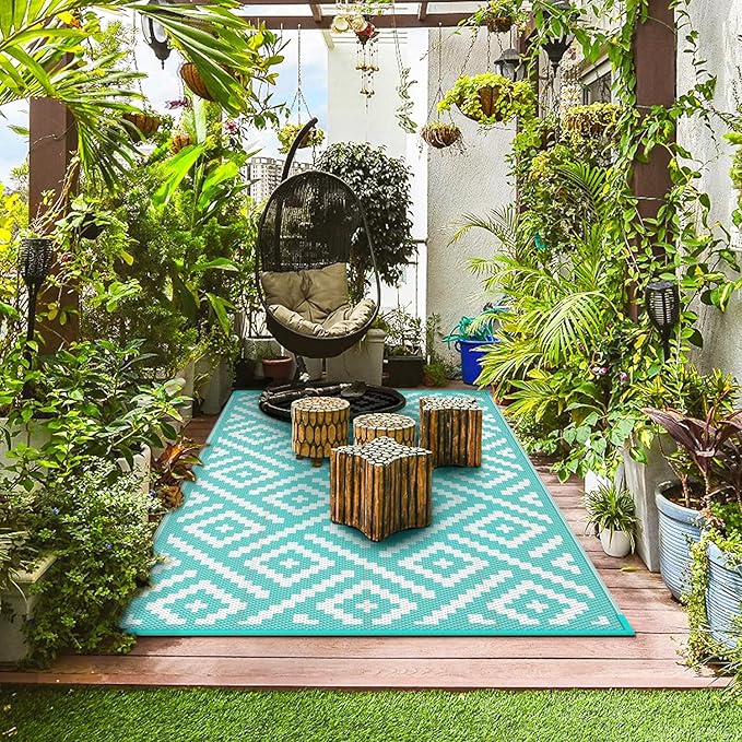 GENIMO Outdoor Rug for Patio Clearance, 6'x9' Waterproof Camping Mat,...