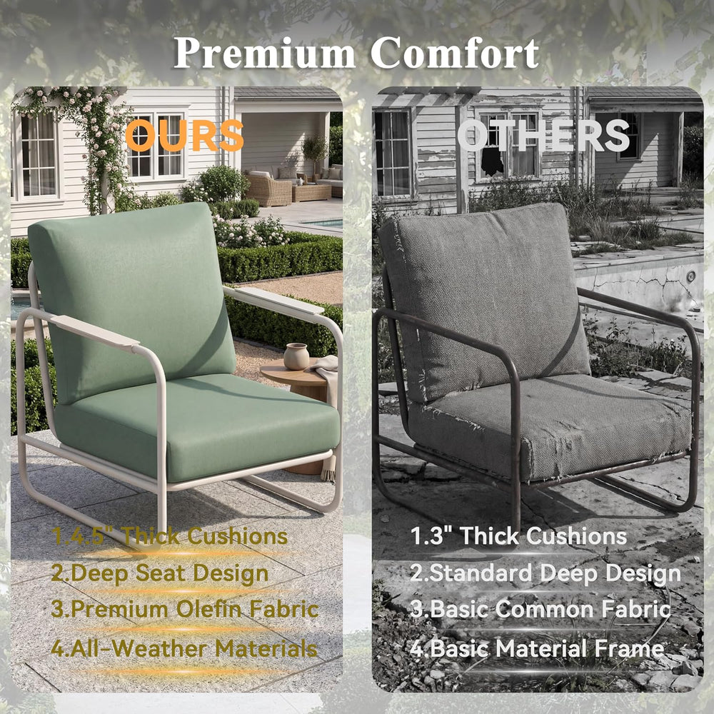 3 Pieces Aluminum Outdoor Patio Conversation Set with Coffee Table