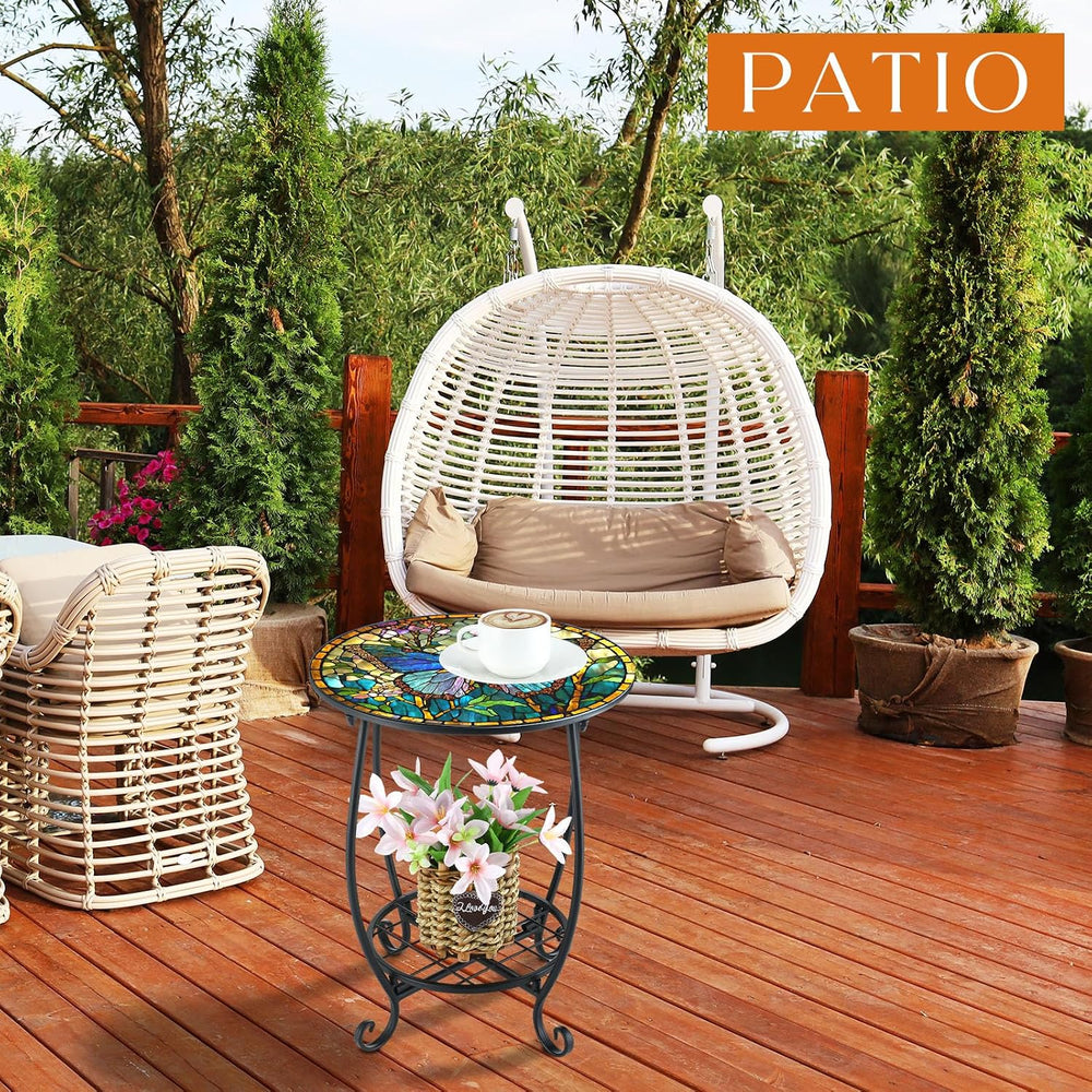 Cinnvoice Outdoor Side Table Small End Patio Porch Table