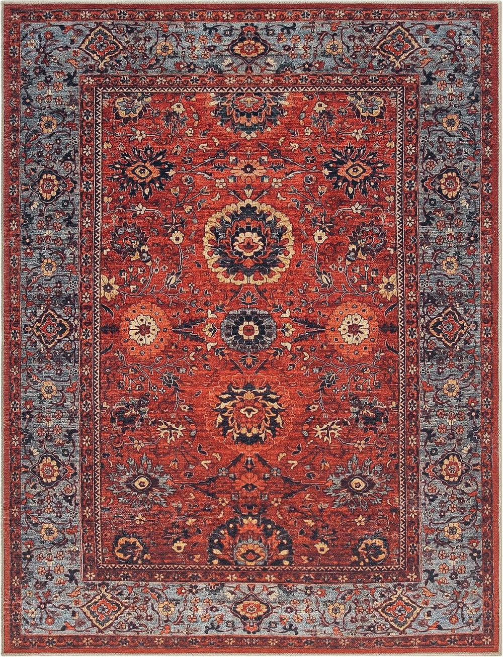 Keen Home Design Vintage Washable Area Rug, Non-Slip Low Pile, 5x7