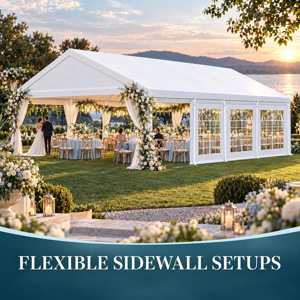 TOOLUCK 20x30 Outdoor Party Tent Heavy Duty Waterproof Canopy Shelter with 8 ...