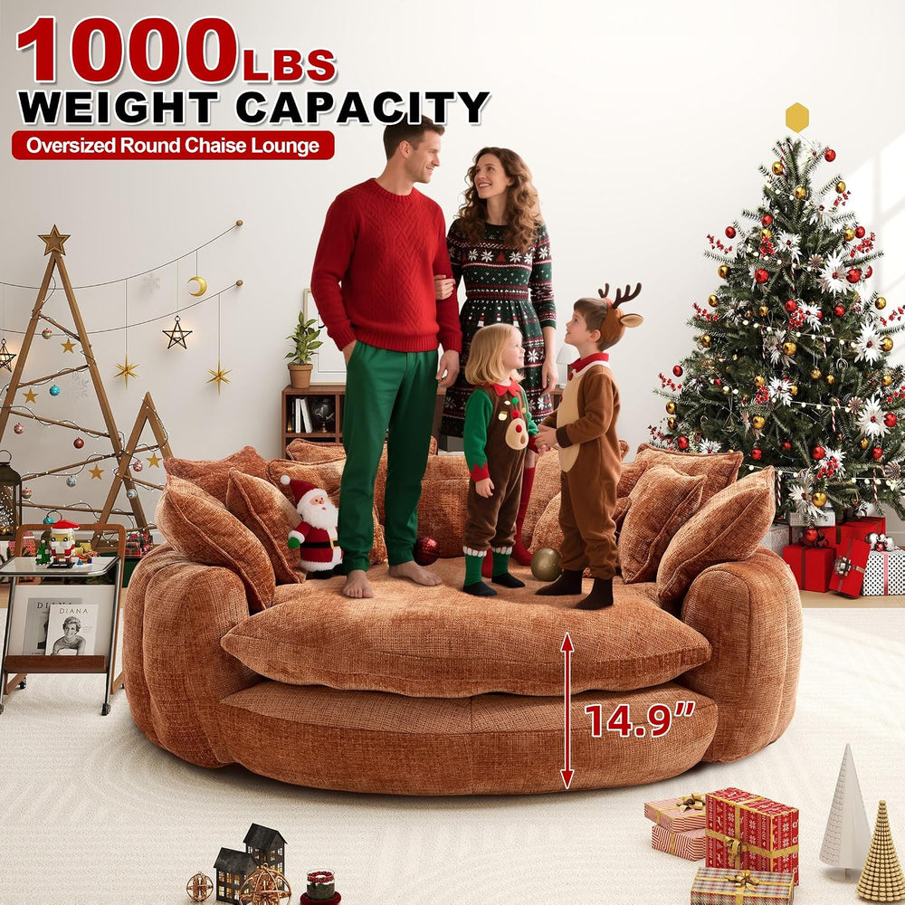 81.1" Cloud Couch Sleeper Sofa, Oversized Round Chaise Lounge Chair Indo...