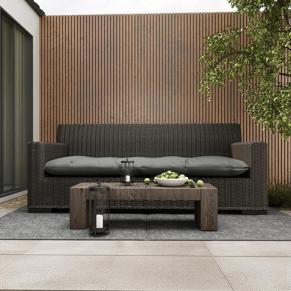 Outdoor Bench Cushion 44x22x4 Inch with Ties Loveseat Pads, Gray