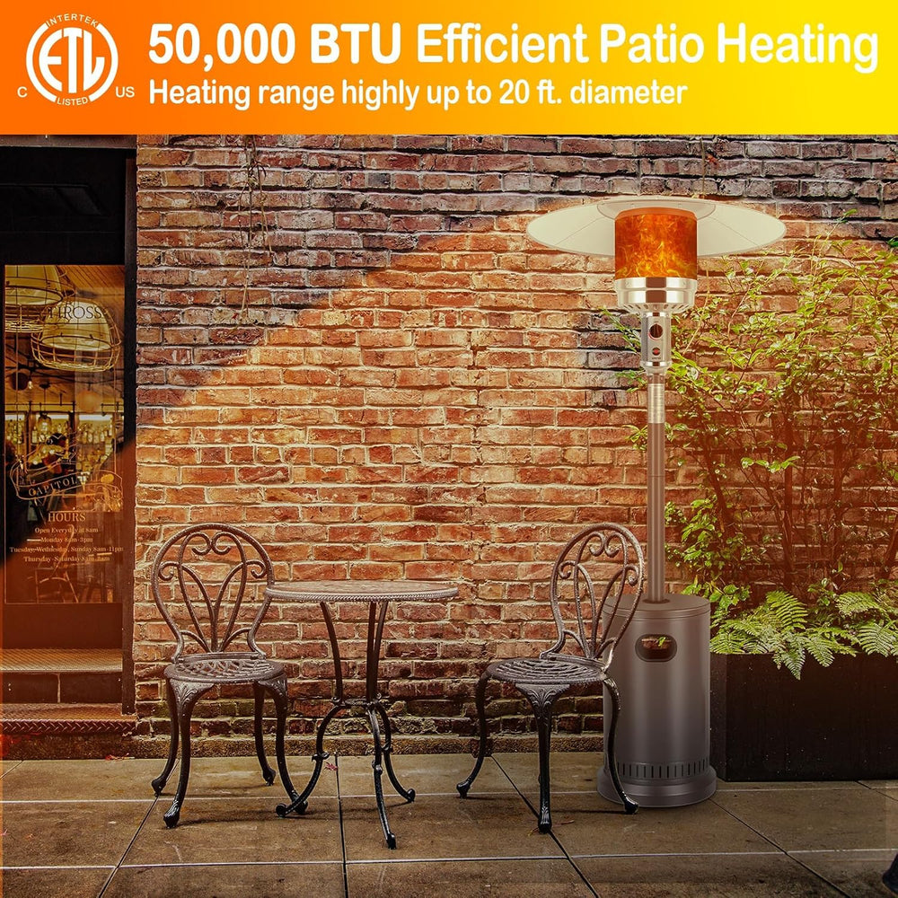 Hykolity 50,000 BTU Patio Heater with Sand Box, Table Design, Double-Layer St...