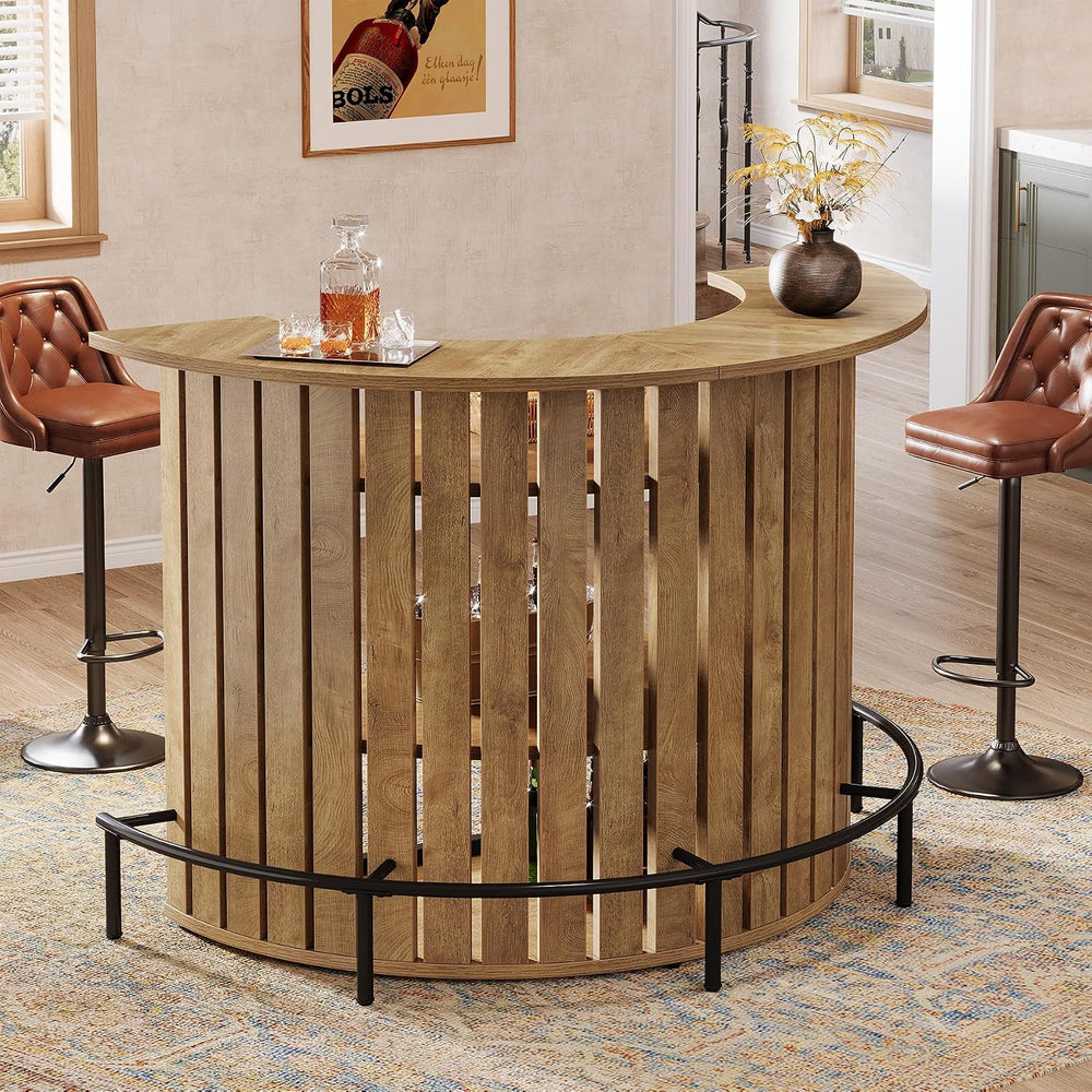 Tribesigns 4-Tier Bar Table, 47.24" Mini Home Bar Table with Footrest, A...