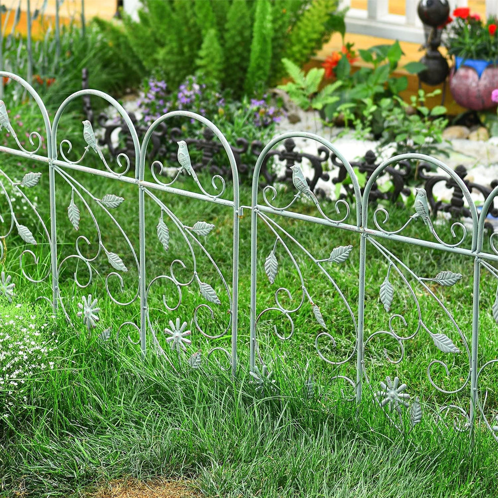 Sungmor 25in x 8ft Metal Garden Fence Border, Rustic Style Decorative Garden ...