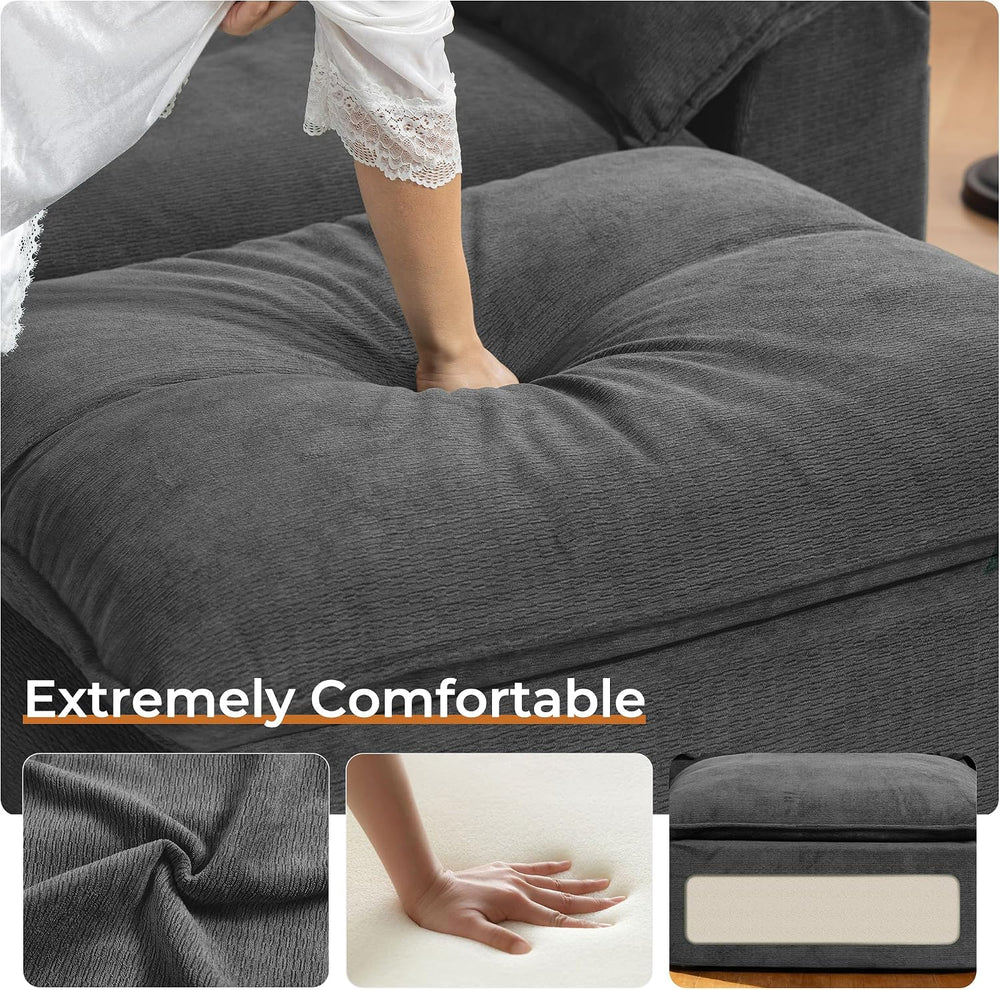 57" Oversized Chair with Ottoman, Deep Seat Chaise Lounge Chair Indoor