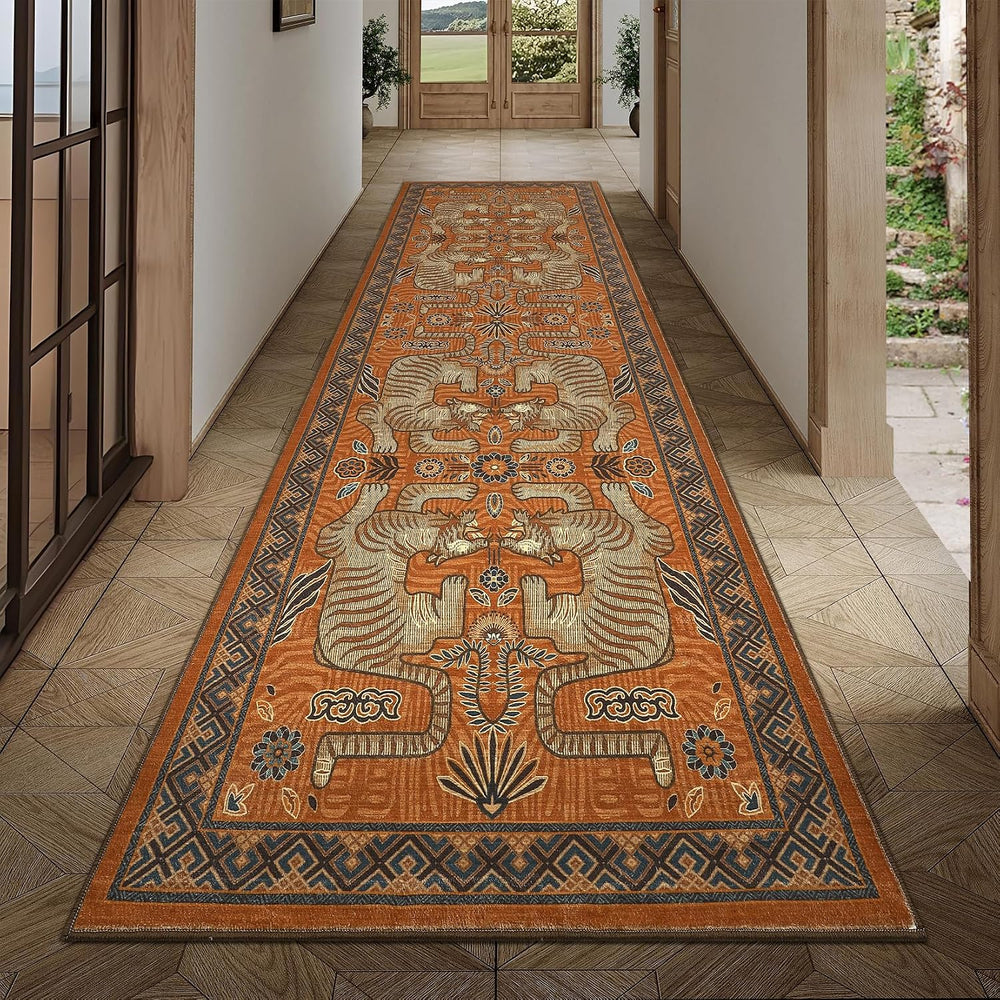 GarveeHome Tiger Print 2.5'x8' Washable Non Slip Runner Boho Hallway ...