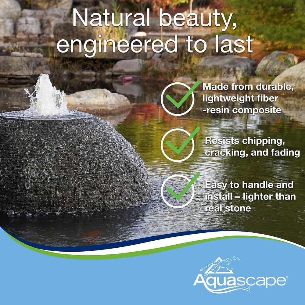 Aquascape Stacked Slate Sphere Fountain, 24 Inch Diameter 61 cm, Lightweight ...
