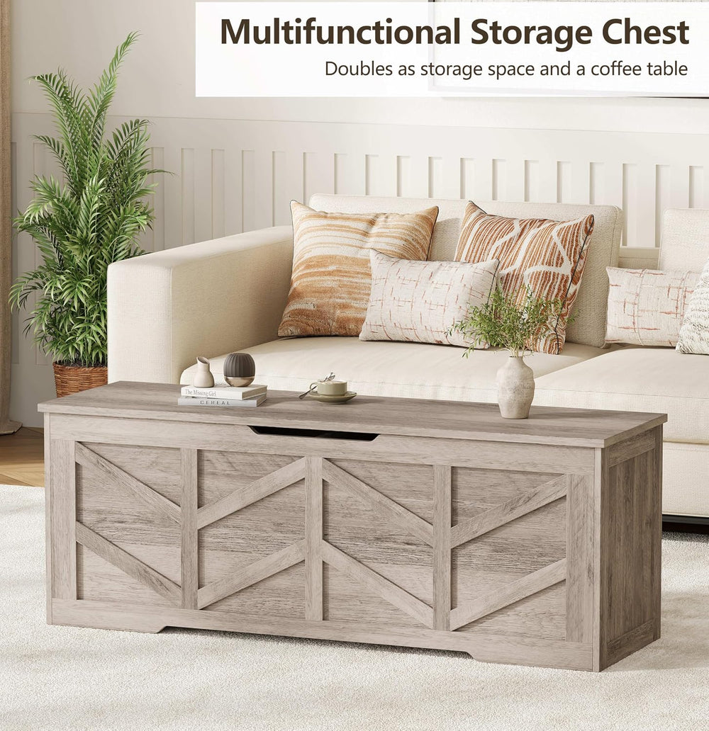 Extra Large Storage Chest, Storage Bench with 2 Safety Hinges