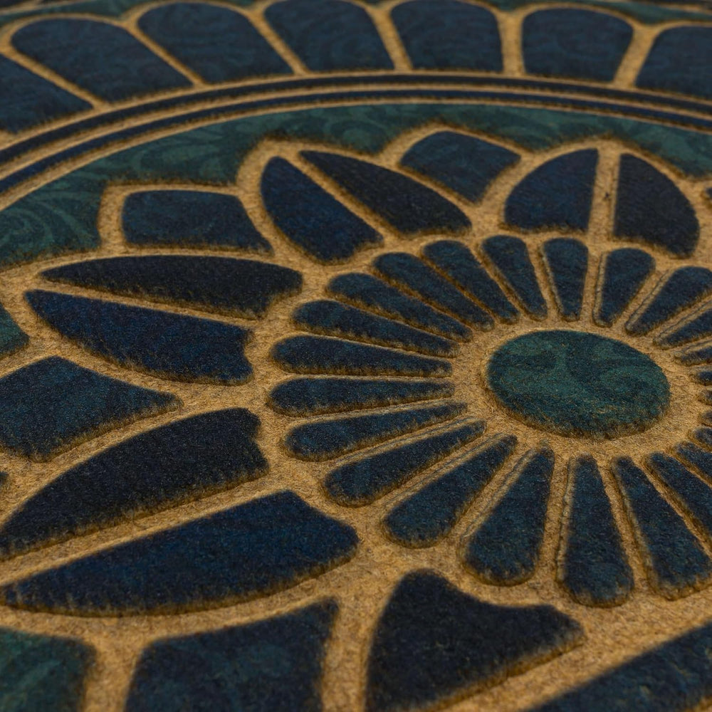 Mohawk Home Door Mat Swirl Style Ornamental Denim Blue 2' X 3' All We...