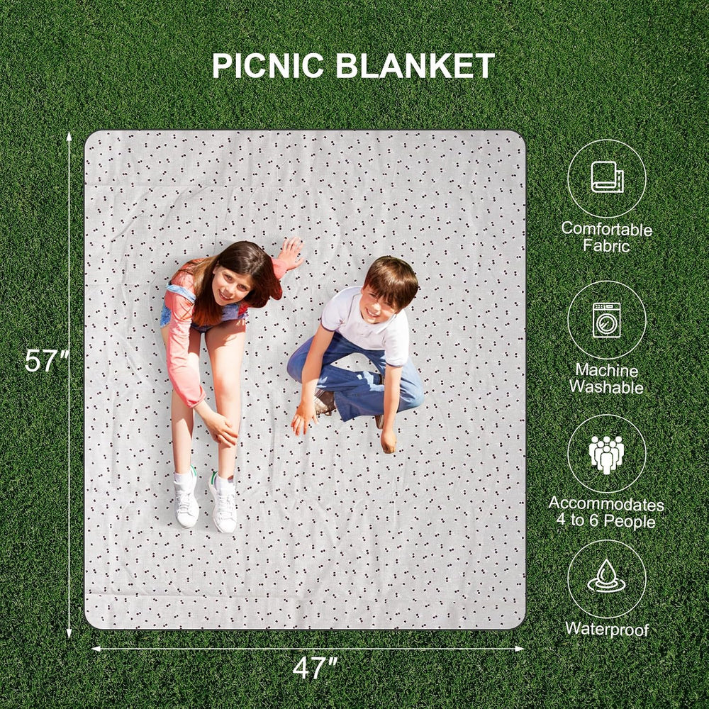 Picnic Basket Set for 4 - Wicker Insulated Picnic Basket