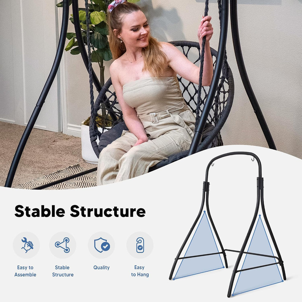 SUNCREAT Hammock Chair with Stand Included, Heavy Duty Hanging Chair with Sta...