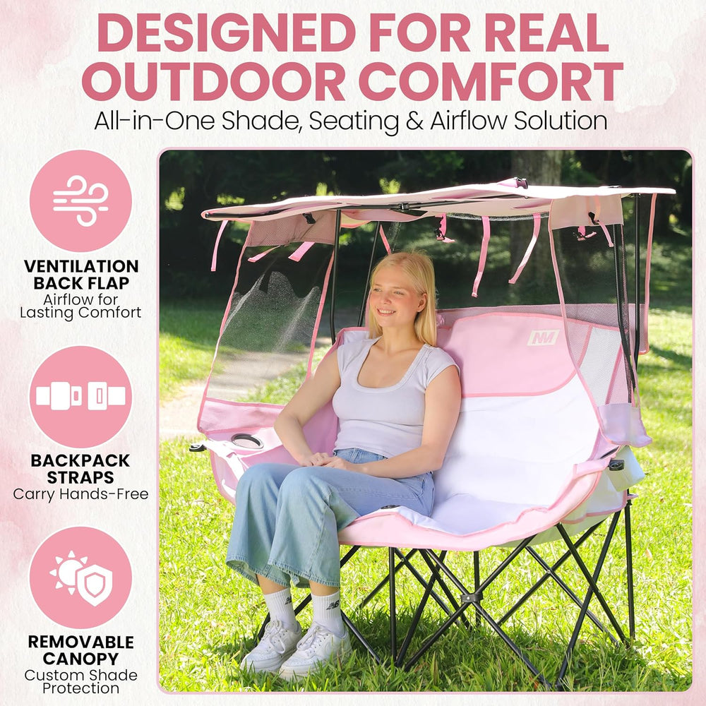 Night Market Double Camping Chair – Camping Couch, Double Folding Chair with ...