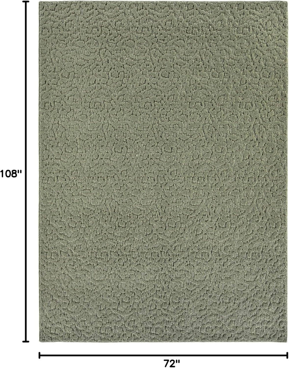 Garland Rug Ivy 6 Ft. X 9 Ft. Sage Green Floral Solid Color Area Rug - Durabl...