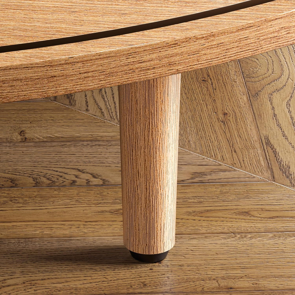 Round Coffee Table, 31.5" Fluted Center Table with Storage, Lift-Top Cof...