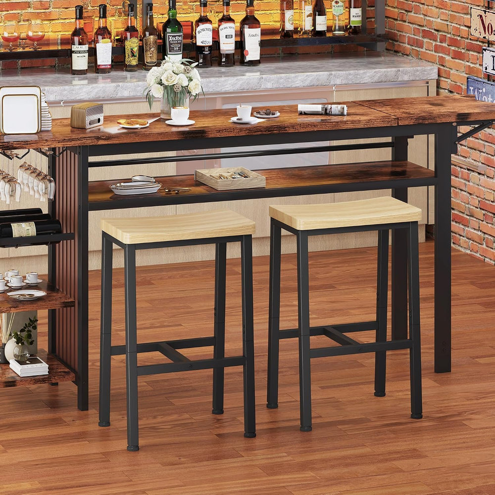 Homeiju Bar Stools, Counter Height Bar Stools Set of 2, 23.6 Inch Saddle Stoo...