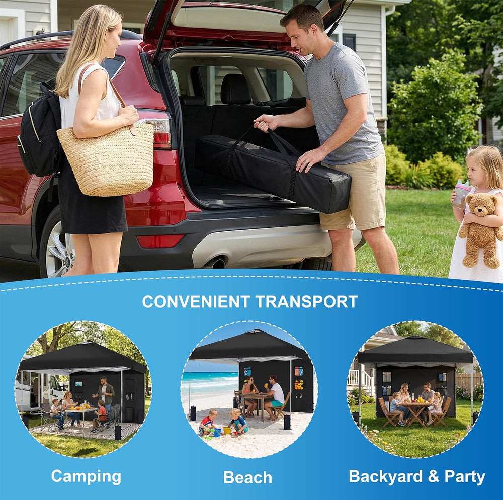 SANWAY 10x10 Pop Up Canopy Tent with Sidewall, Vendor Booth Shelter