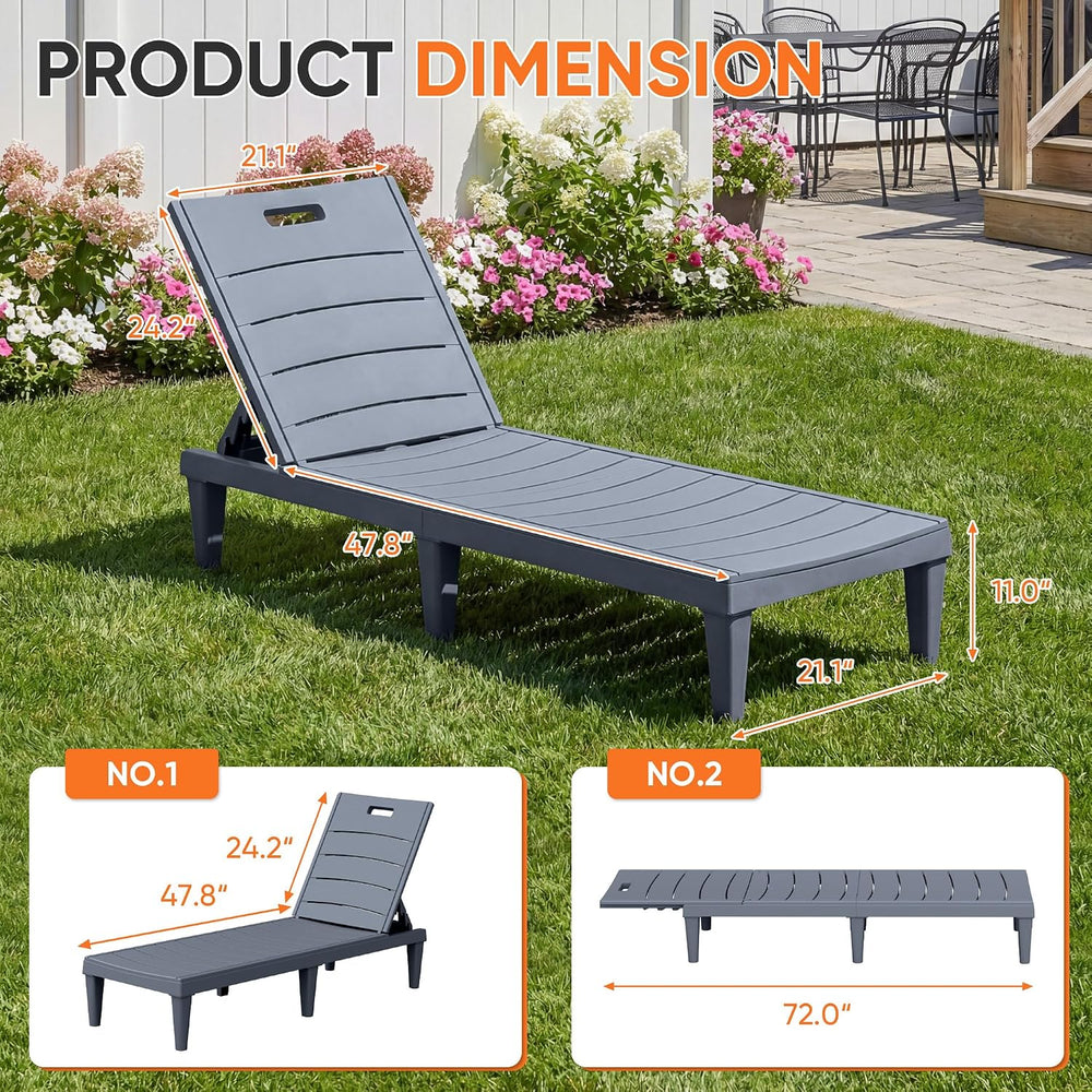 Homall Patio Chaise Lounge Chairs Set of 2, Outdoor Lightweight Lounge Chairs...