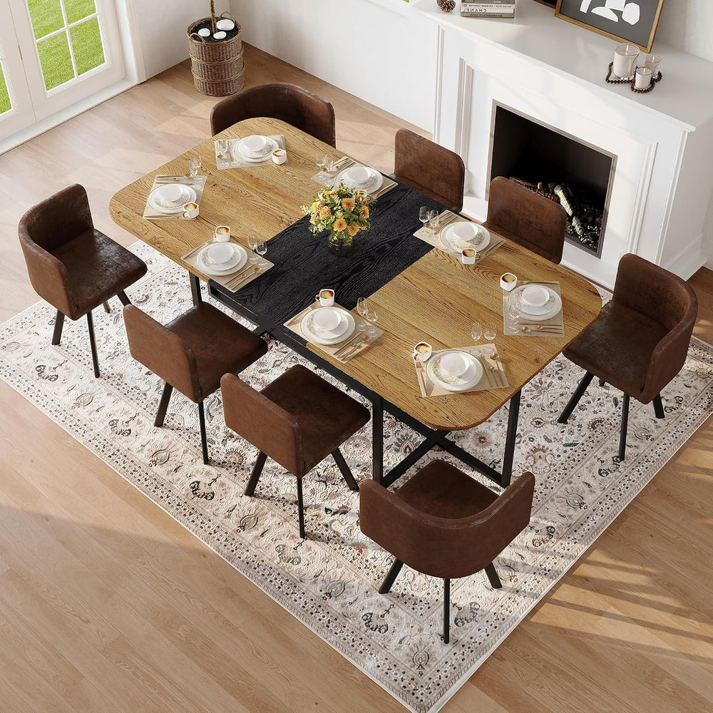 dining room table set for 8, 9-Piece Farmhouse Kitchen & Living Room Set,...