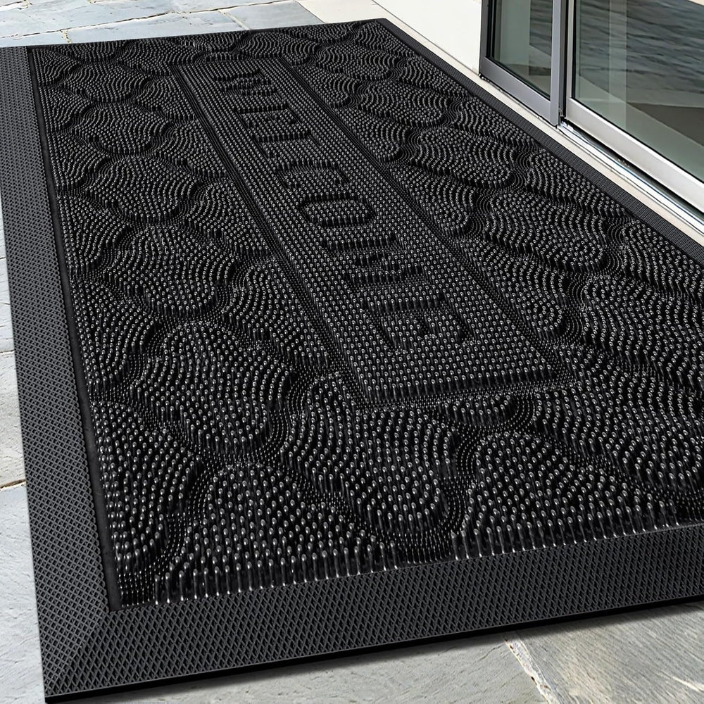 FRAMICS Front Door Mat Outside Entrance, Rubber Door Mats Welcome 24"x36...