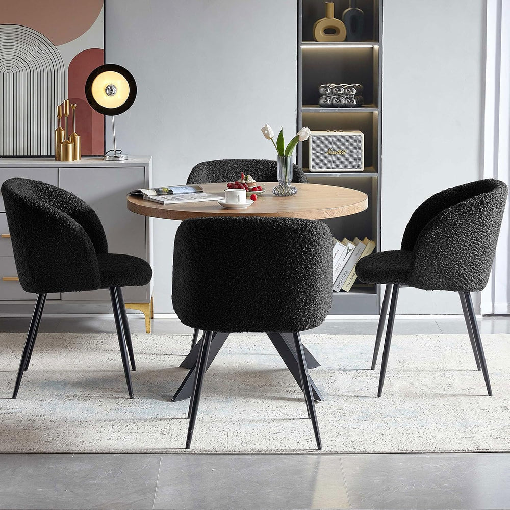 Homedot 37-Inch Round Kitchen Table with Upholstered Arm Chairs Set for 4, 5-...