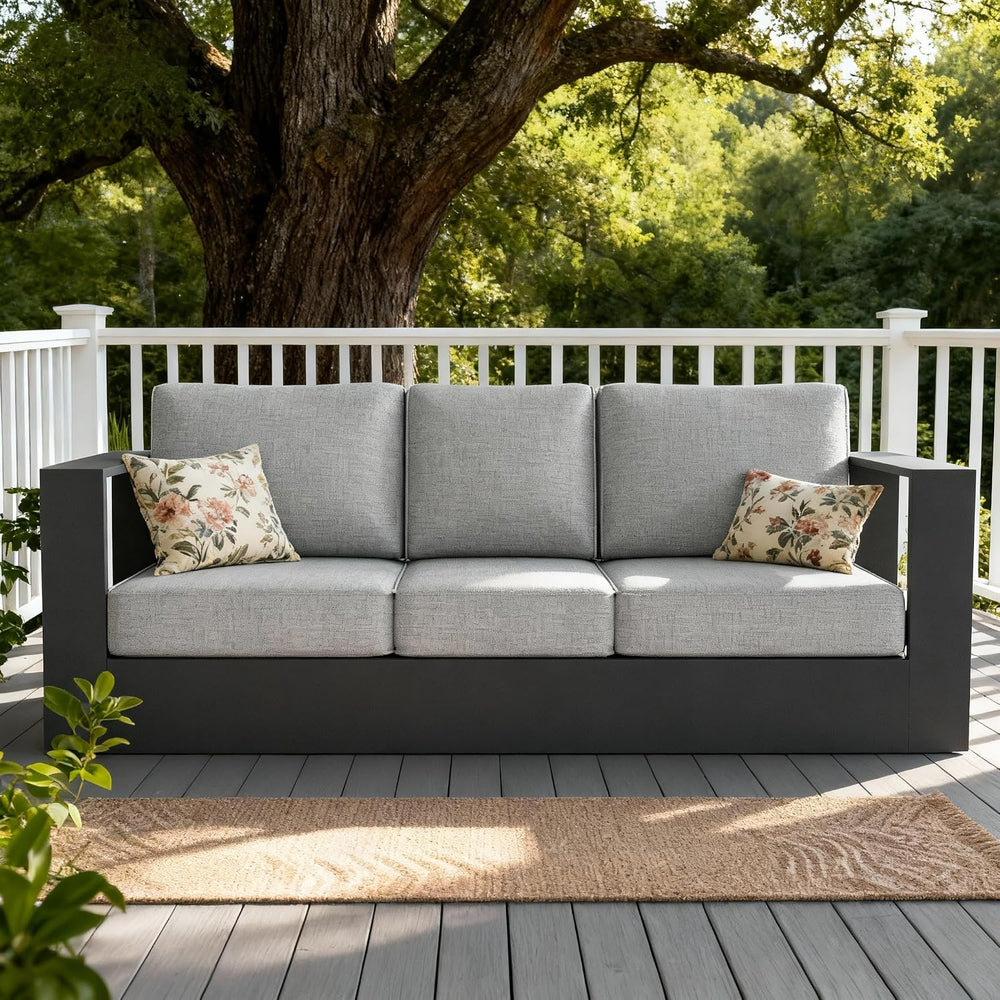 LayinSun 1 Piece Oversized Aluminum Patio Outdoor 3-Seat Sofa