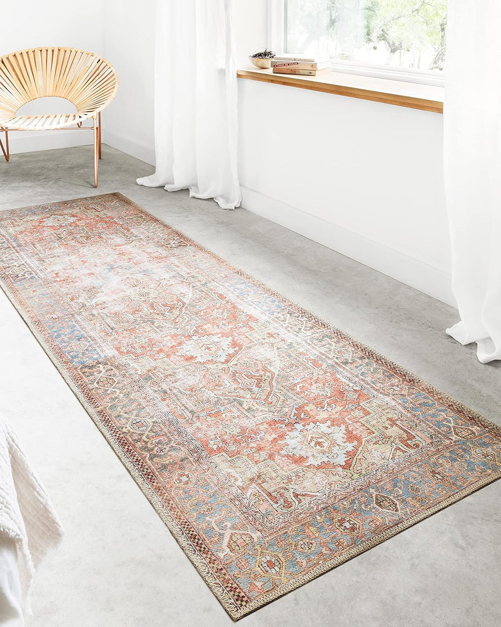 Loloi Loren Terracotta/Sky 5'-0" x 7'-6" Area Rug