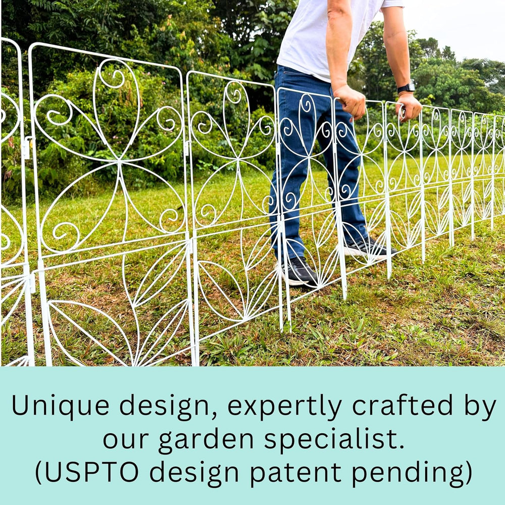 ShopLaLa Garden Fence (10 Panels) 12.5inx31in White Metal Wire Fences