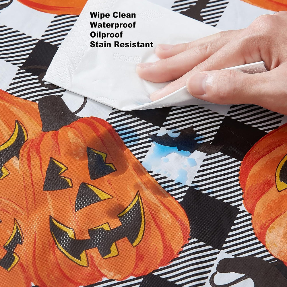 Newbridge Halloween Jack O’ Lantern 60x120 Inch Rectangle Vinyl Tablecloth