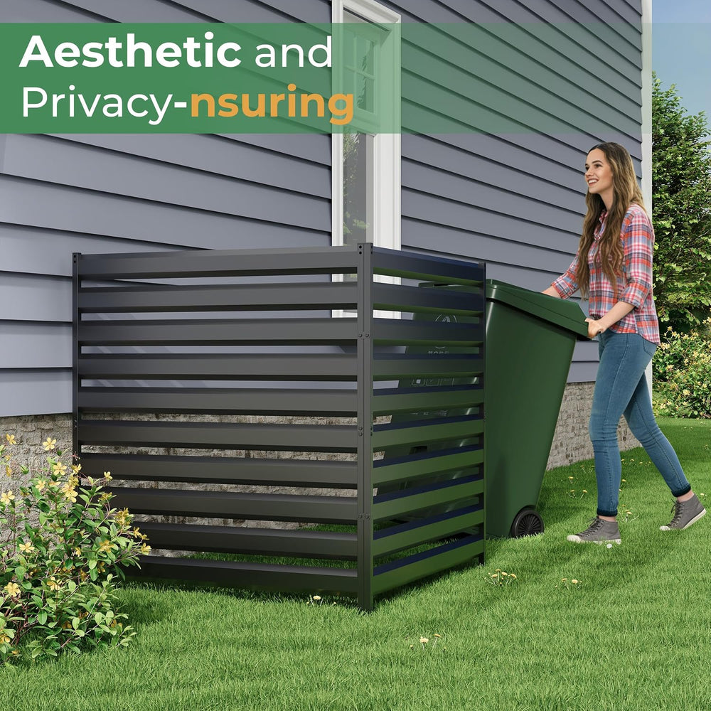 Metal Air Conditioner Fence, 42''H x 38''W (3Panels) Metal Ou...