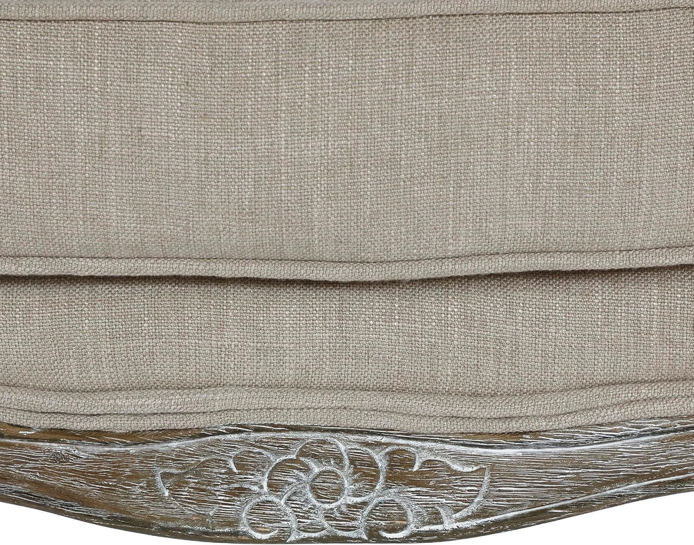 Lexicon French Country Wood Accent Chair, Carved Frame, Neutral