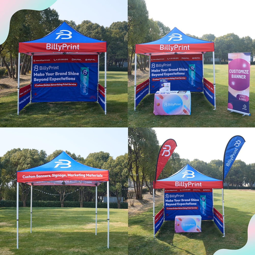 BillyPrint Custom Canopy Tent 10x10 with Logo | Pop Up Vendor Tent for Trade ...