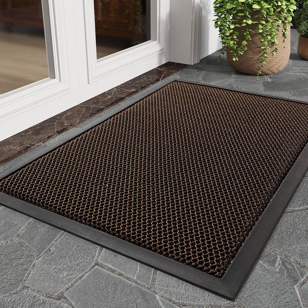 Front Door-Mat Outside Entrance 24"x36" Doormat Non Slip Dirt Trapp...