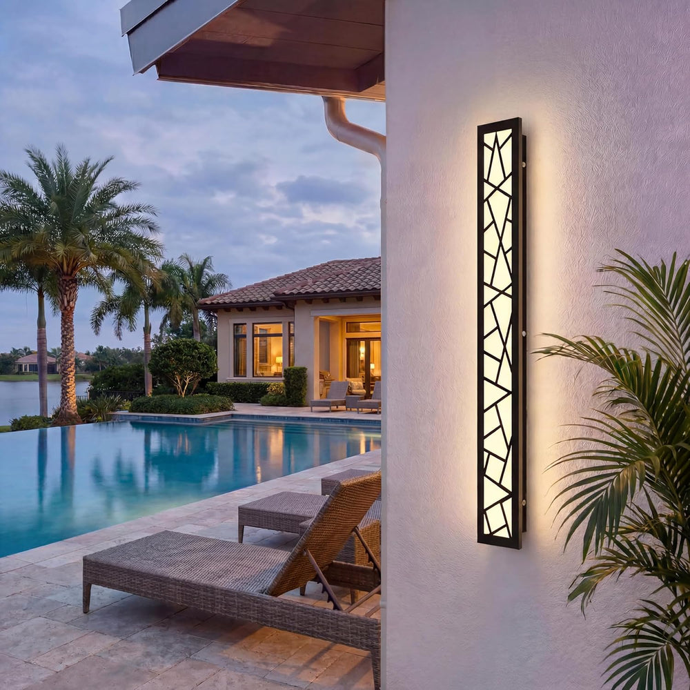 Outdoor Wall Lights 31.5inch Modern Outdoor Wall Sconce LED Long Wall Sconces...