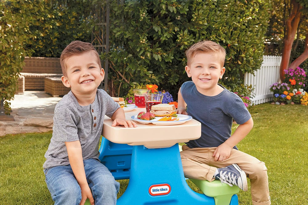 Little Tikes Easy Store Picnic Table with Umbrella, Multi Color, 42.00'&#...