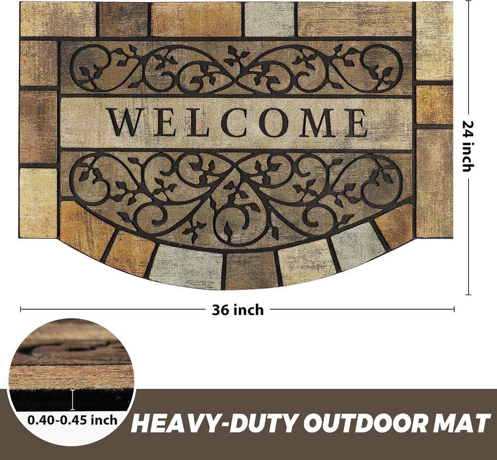 Durable Welcome Door Mats, 24"x36" Heavy-Duty Large Outdoor Mat for...