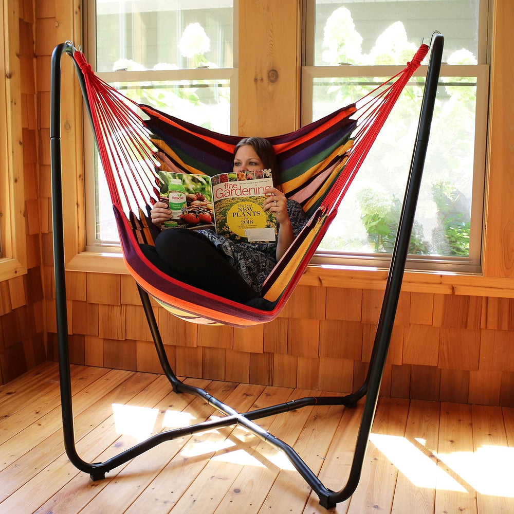 Sunnydaze Hanging Hammock Chair with Stand, Sunset