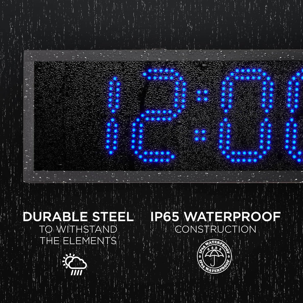 Ivation Large Outdoor Waterproof Digital Clock w/Big Display & Timer, 36&...