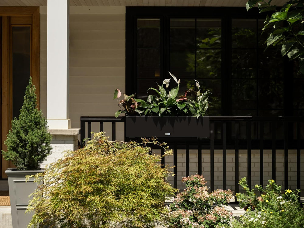 Veradek Block Series Railing Planter - Outdoor Window Box with Bracket