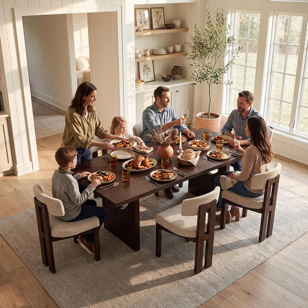 COLAMY ALVORA 72 Inch Dining Table, Rectangular Wood Dining Room Table for 6-...