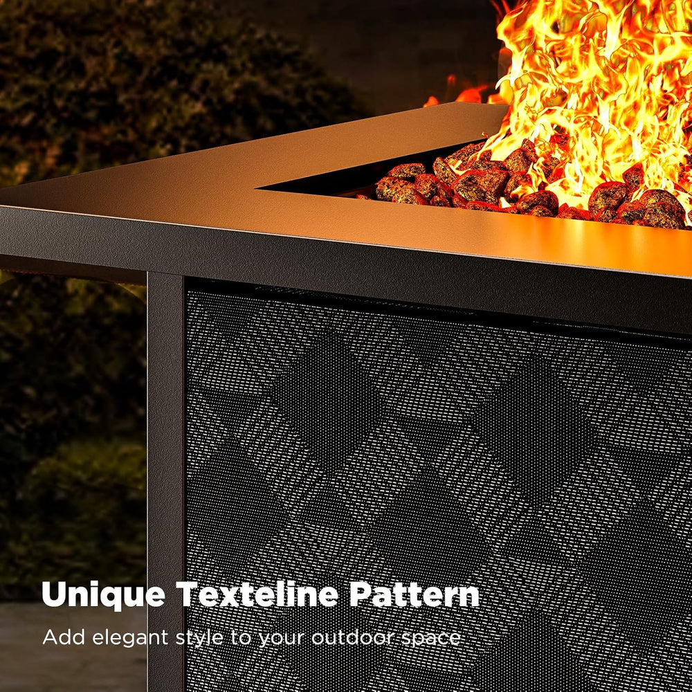 Ciays Propane Fire Pits 28″ Outdoor Gas Fire Pit, 50,000 BTU Square Fire Pit ...