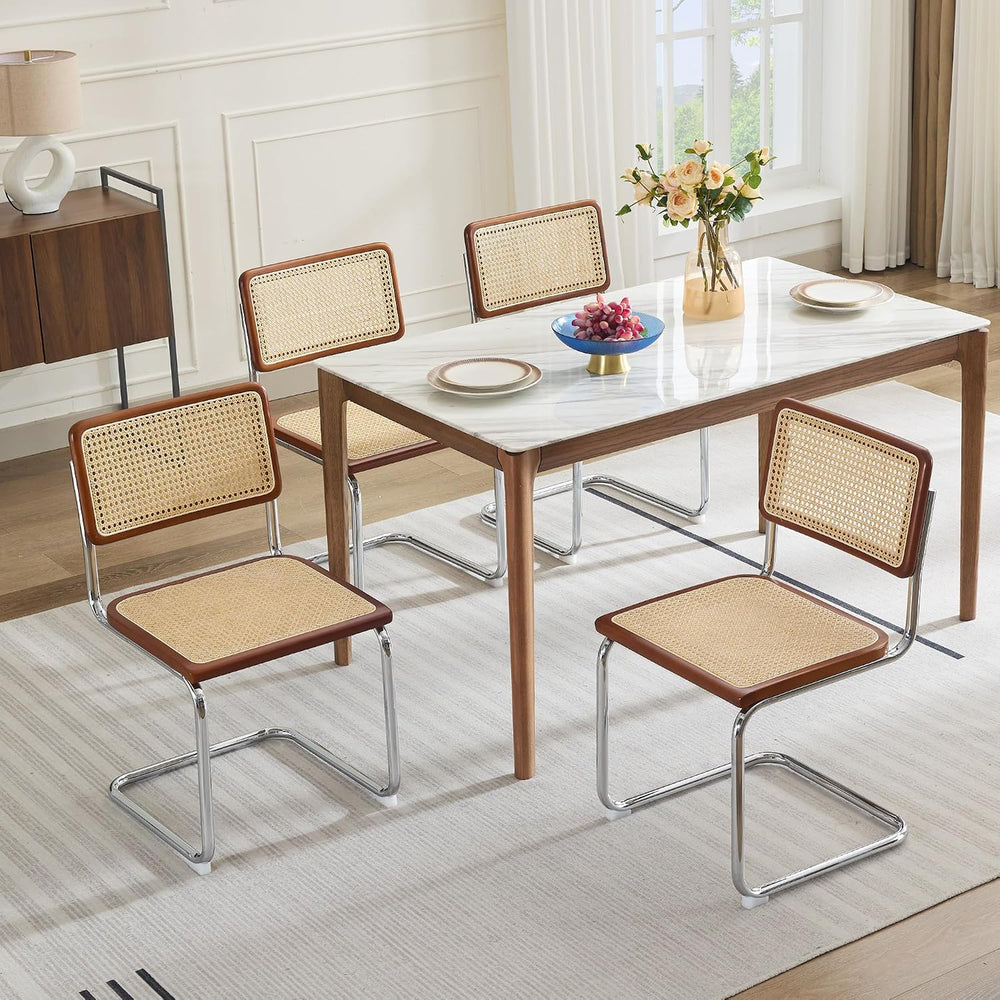 Rattan Dining Chairs Mid Century, Cesca Chairs Set of 2 for Kitchen Room