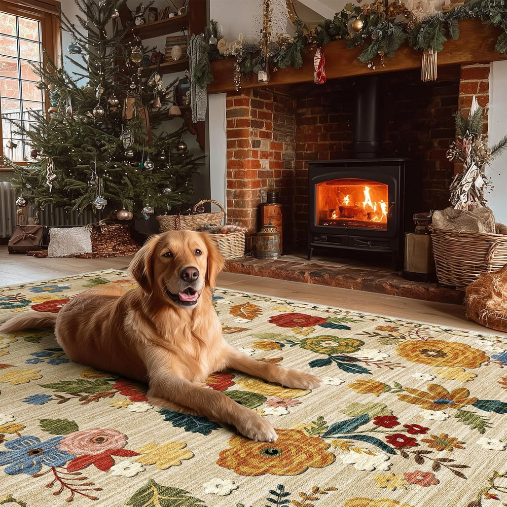 6x9 Area Rug for Living Room: Washable Bedroom Rug Non Slip Low Pile Carpet