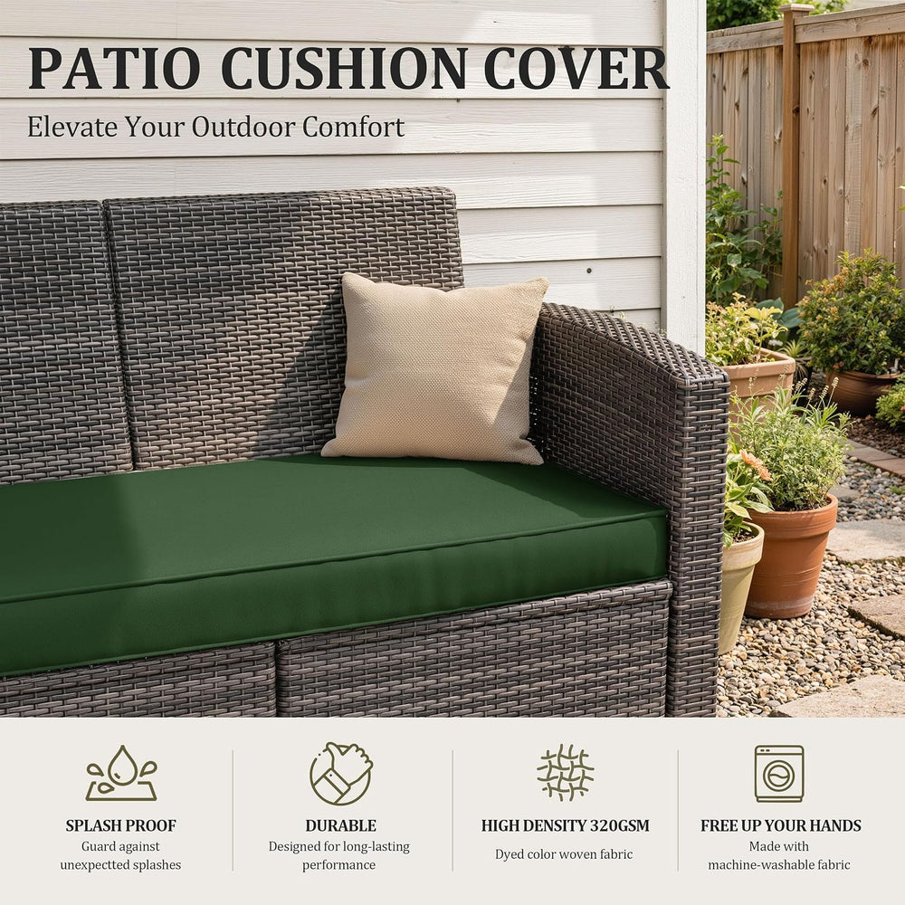 3 Pcs Outdoor Patio Furniture Cushion Replacement Cover, Cover Only - Green