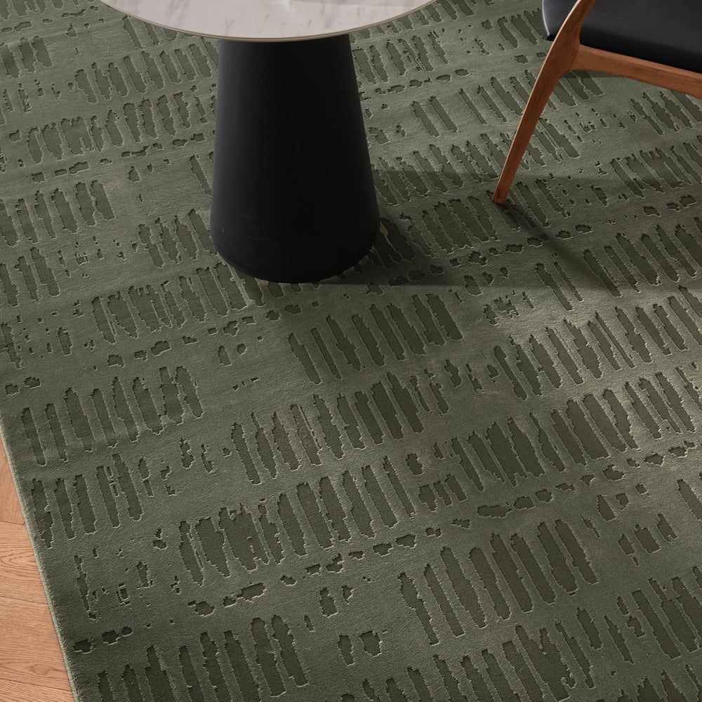 Revival Rugs Shell 7'x9' Area Rugs - Washable, Medium Pile, Green