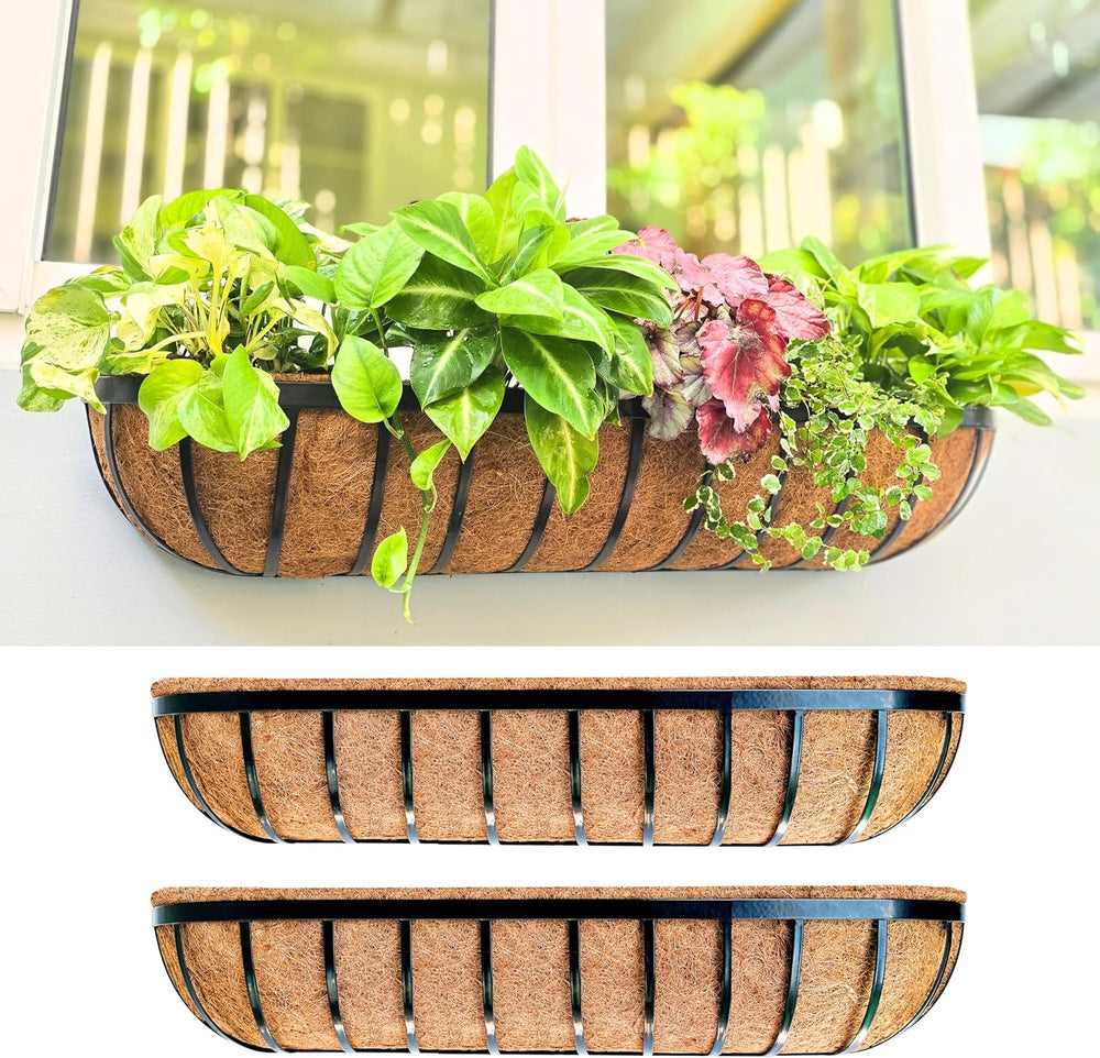 LaLaGreen Deck Railing Planter Box - 2 Pack, 36 Inch Large Wall Planters for ...